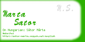 marta sator business card